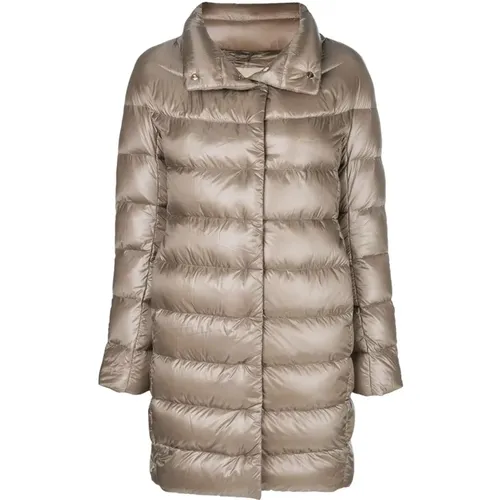 Dove Grey Dora Puffer Jacket , female, Sizes: L, XS, M, S, 2XS, XL - Herno - Modalova