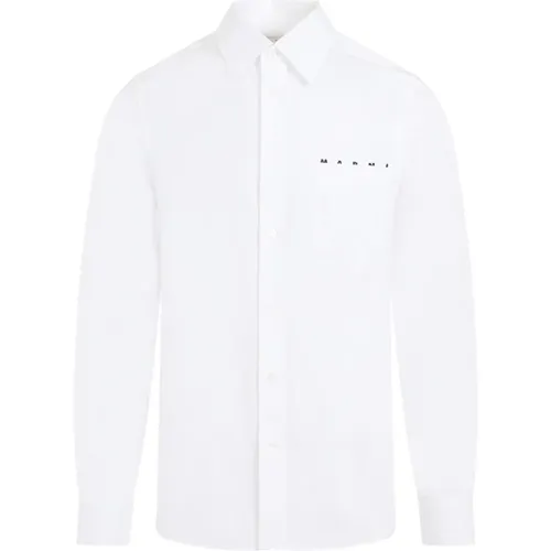 Weißes Baumwollhemd Klassischer Stil , Herren, Größe: XL - Marni - Modalova