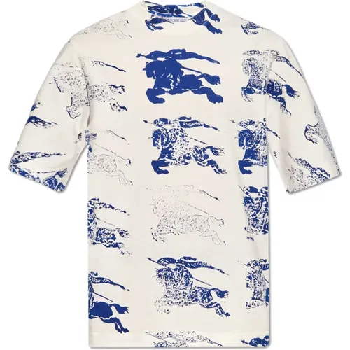 T-Shirt mit Logo-Muster , Herren, Größe: 2XL - Burberry - Modalova