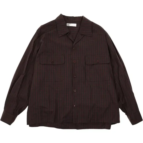 Checked Pattern Long Sleeve Shirt , male, Sizes: S, M, L - Beams Plus - Modalova