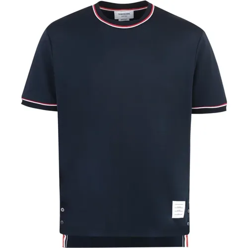 Cotton T-Shirt with Logo Patch , male, Sizes: M, S, XL - Thom Browne - Modalova