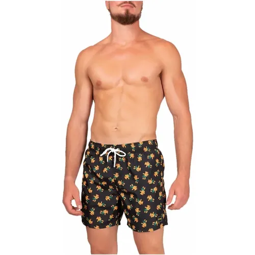 Printed Microfiber Comfort Shorts , male, Sizes: M, XL - F**k - Modalova