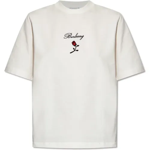 T-Shirt mit Logo , Damen, Größe: S - Burberry - Modalova