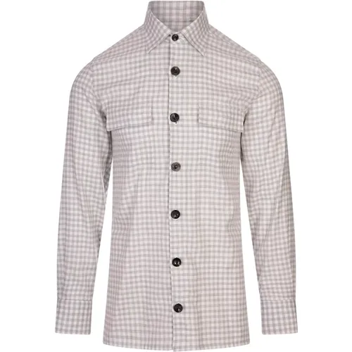 Checked Cotton Shirt , male, Sizes: L, S, M - Kiton - Modalova