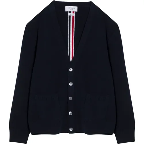 Short Cardigan Sweater , male, Sizes: L, M - Thom Browne - Modalova