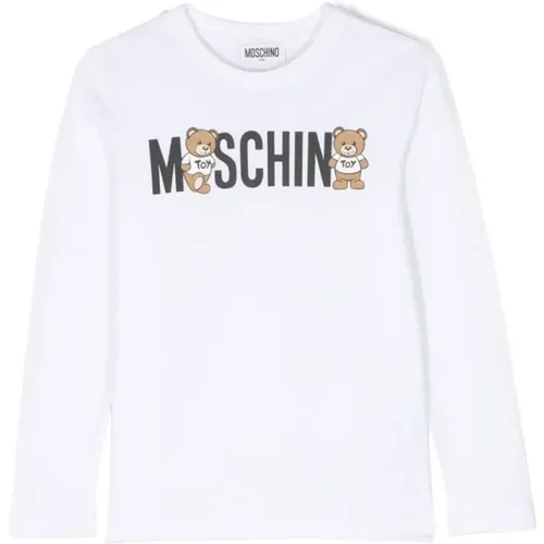 Teddy Bear Weißes Baumwoll-Jersey T-Shirt - Moschino - Modalova