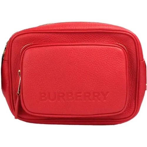 Rote Leder Kamera Crossbody Tasche - Burberry - Modalova