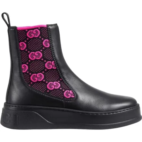 GG Supreme chelsea boots , female, Sizes: 6 1/2 UK, 7 1/2 UK, 5 UK, 5 1/2 UK, 4 UK - Gucci - Modalova