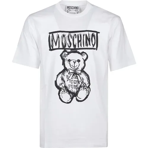 Cute Bear Print Tee , male, Sizes: M, S, XL, L - Moschino - Modalova