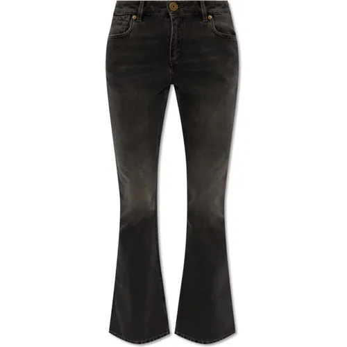 Crop Bootcut Jeans , Damen, Größe: L - Balmain - Modalova