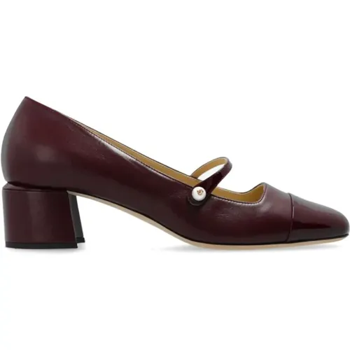 Burgundy Leather Flats , female, Sizes: 4 UK, 4 1/2 UK - Jimmy Choo - Modalova