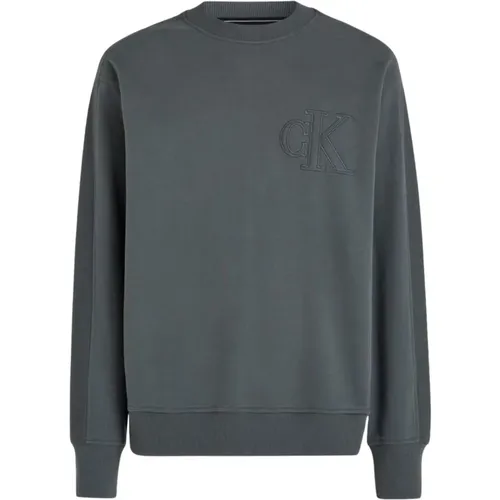 Applique Sweatshirt , Herren, Größe: M - Calvin Klein - Modalova