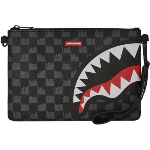 Schwarze Kunstleder Clutch Tasche - SPRAYGROUND - Modalova