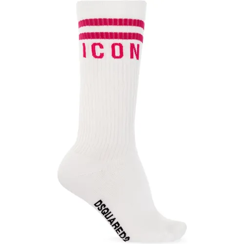 Baumwollsocken mit Logo , Herren, Größe: XL - Dsquared2 - Modalova