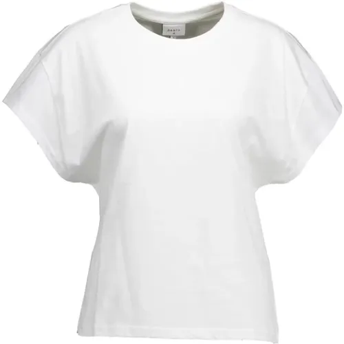 Weißes T-Shirt mit lockerer Passform und Rundhalsausschnitt , Damen, Größe: XS - Dante 6 - Modalova