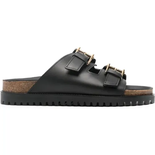 Sandals Calf Leather , male, Sizes: 7 UK, 8 UK, 10 UK, 6 UK, 9 UK - Versace - Modalova