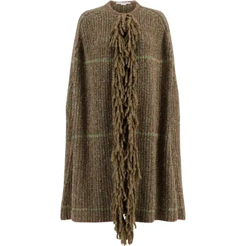 Tweed Knit Cape Coat , female, Sizes: S - Stella Mccartney - Modalova