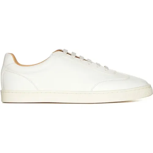 White Leather Sneakers , male, Sizes: 8 UK - BRUNELLO CUCINELLI - Modalova