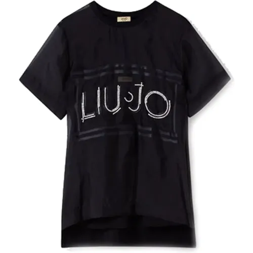 Edgy Text Print T-Shirt , female, Sizes: M - Liu Jo - Modalova