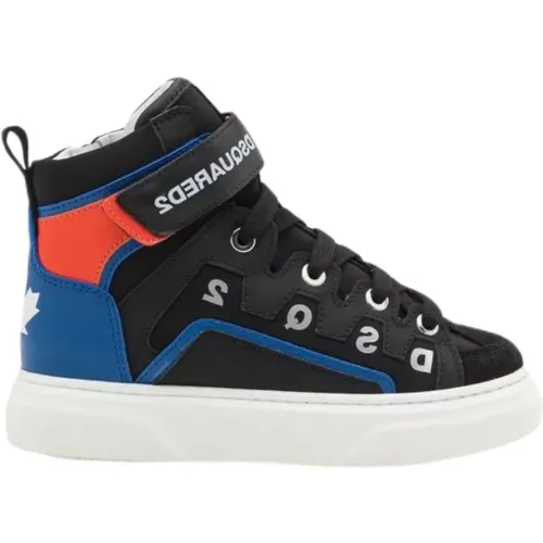 Sportliche Schwarze Flache Schuhe - Dsquared2 - Modalova