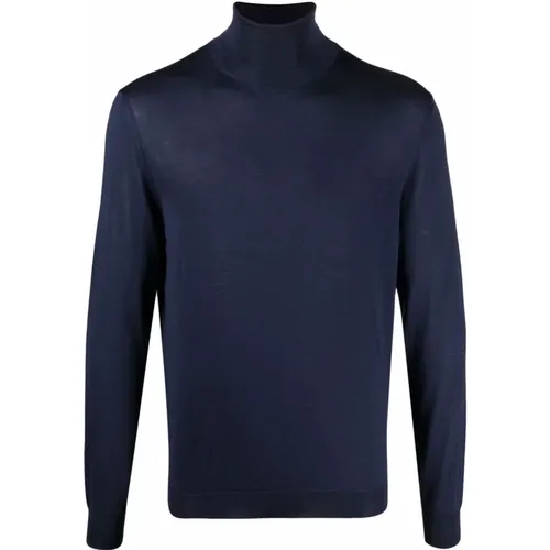 Navy Roll Neck Sweater , male, Sizes: 2XL, L, XL, M - Drumohr - Modalova