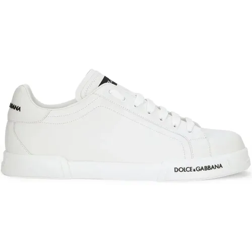 Weiße flache Schuhe , Herren, Größe: 41 EU - Dolce & Gabbana - Modalova