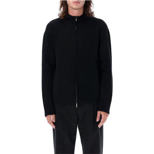 Luxurious Cashmere Zip Hoodie for Men , male, Sizes: L - Salvatore Ferragamo - Modalova
