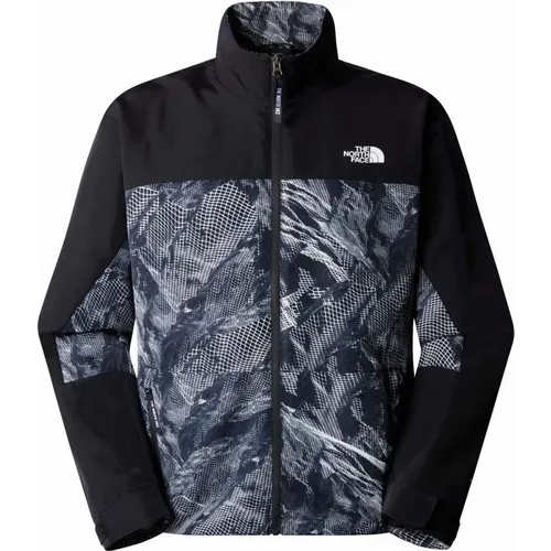 Schwarze 3D-gedruckte Stehkragenjacke , Herren, Größe: XL - The North Face - Modalova