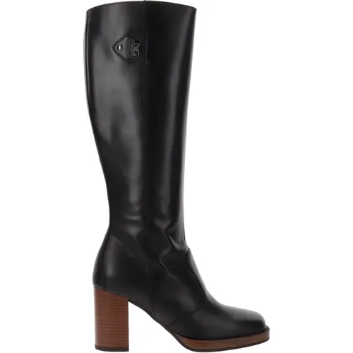 Leather Women Boots with Zipper Closure , female, Sizes: 2 UK, 3 UK, 4 UK - Nerogiardini - Modalova