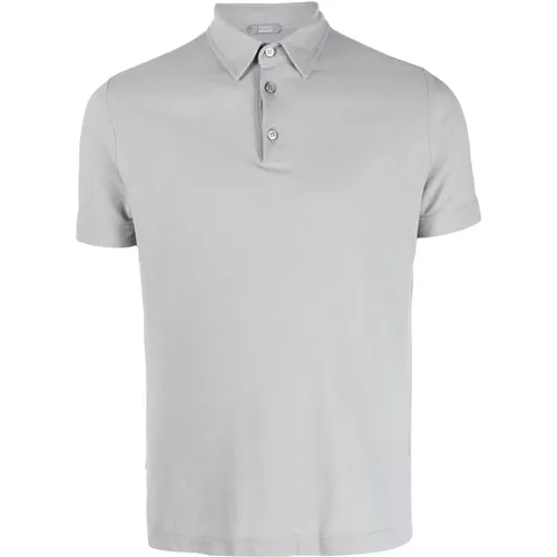 Light Grey T-shirts and Polos , male, Sizes: 2XL, M, XL, L - Zanone - Modalova