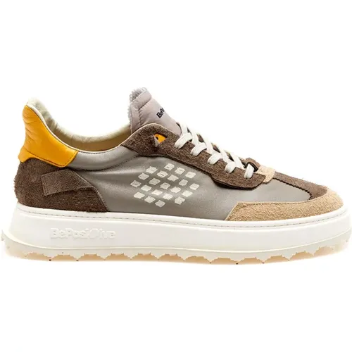 Taupe Sneakers mit Lederdetails , Herren, Größe: 41 EU - Be Positive - Modalova