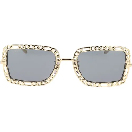 Stylish Sunglasses with Gg1112S 001 Chain , female, Sizes: 54 MM - Gucci - Modalova