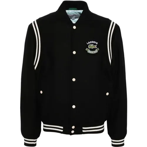 Varsity Jacke Schwarz/Grün/Weiß , Herren, Größe: L - Lacoste - Modalova