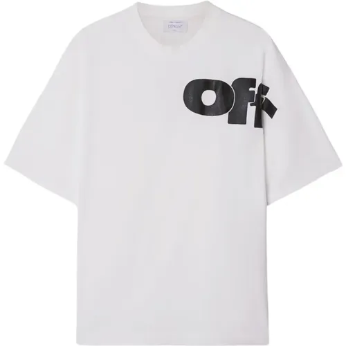 Off , Logo Skate T-Shirt , Herren, Größe: M - Off White - Modalova