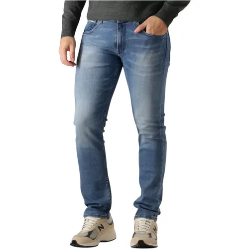 Blaue Straight Leg Jeans Grover Hose , Herren, Größe: W30 L32 - Replay - Modalova