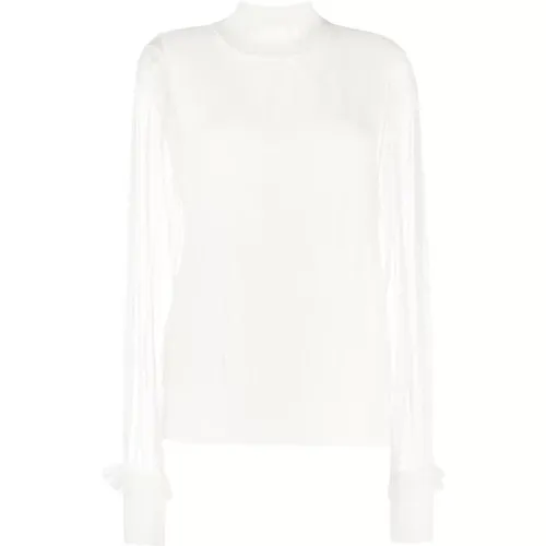 Layered Tulle Knitted Turtleneck , female, Sizes: M, S, XS - Twinset - Modalova