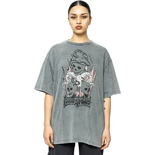 Faded Black T-Shirt - Versatile and Stylish , female, Sizes: L - Acne Studios - Modalova