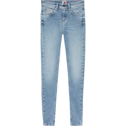 Blaue Skinny Fit Stretch Denim Jeans , Damen, Größe: W31 - Tommy Jeans - Modalova