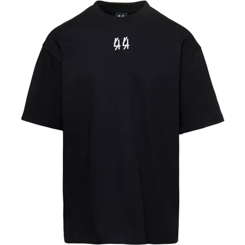 Schwarzes T-Shirt mit Logo-Print , Herren, Größe: XS - 44 Label Group - Modalova