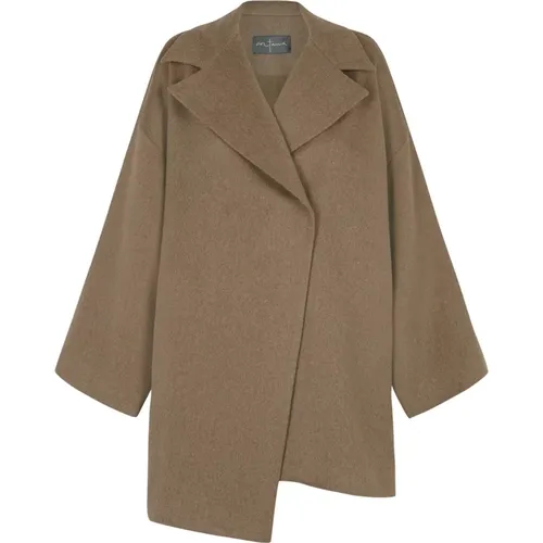 Oversized Wool Coat Hazelnut Silk Lined , female, Sizes: M, XL, L - Cortana - Modalova