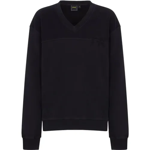 Cropped Sweatshirt MIT V-Ausschnitt , Damen, Größe: L - F**k - Modalova