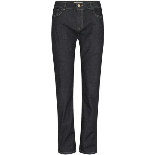 Navy Straight Fit Jeans , female, Sizes: W29, W24, W31, W32, W25, W26, W28, W33, W27 - MOS MOSH - Modalova