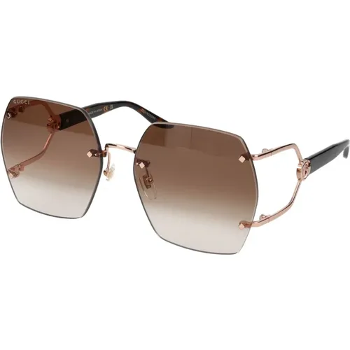 Stylische Sonnenbrille GG1562S,Gold-Schwarze Sonnenbrille - Gucci - Modalova