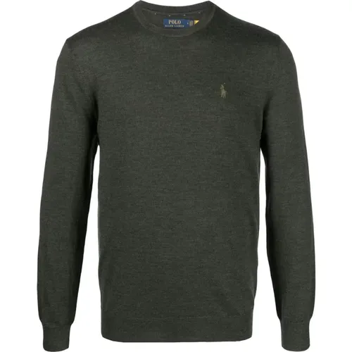 Grüner Wollpullover mit langen Ärmeln , Herren, Größe: 2XL - Polo Ralph Lauren - Modalova