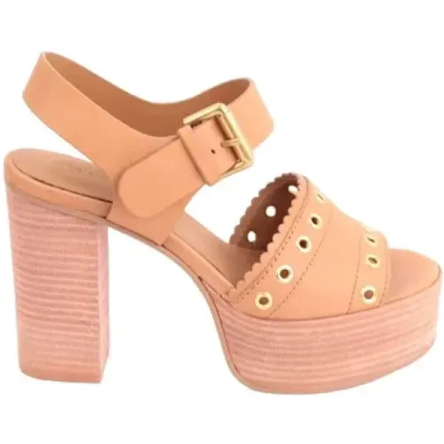 Pre-owned Leather heels , female, Sizes: 4 UK - Chloé Pre-owned - Modalova