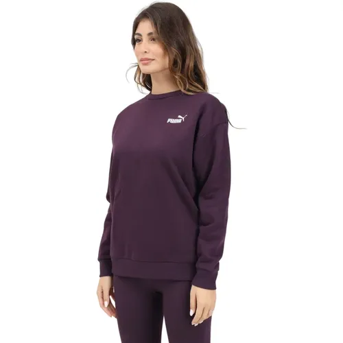 Essentials Lila Rundhalsausschnitt Pullover Damen , Damen, Größe: S - Puma - Modalova