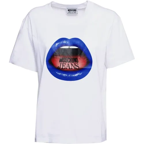 Lips Crewneck T-Shirt , female, Sizes: XL, XS, L - Moschino - Modalova