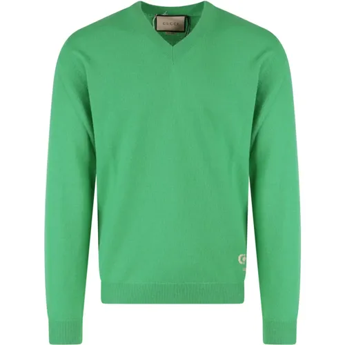 V-neck Knitwear , male, Sizes: S - Gucci - Modalova