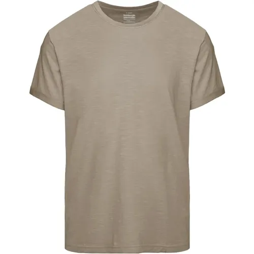 Slub-Jersey Round Neck T-Shirt , male, Sizes: XL, 2XL - BomBoogie - Modalova