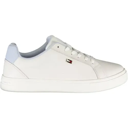 Weiße Lace-Up Sneaker mit Kontrastdetails , Damen, Größe: 38 EU - Tommy Hilfiger - Modalova